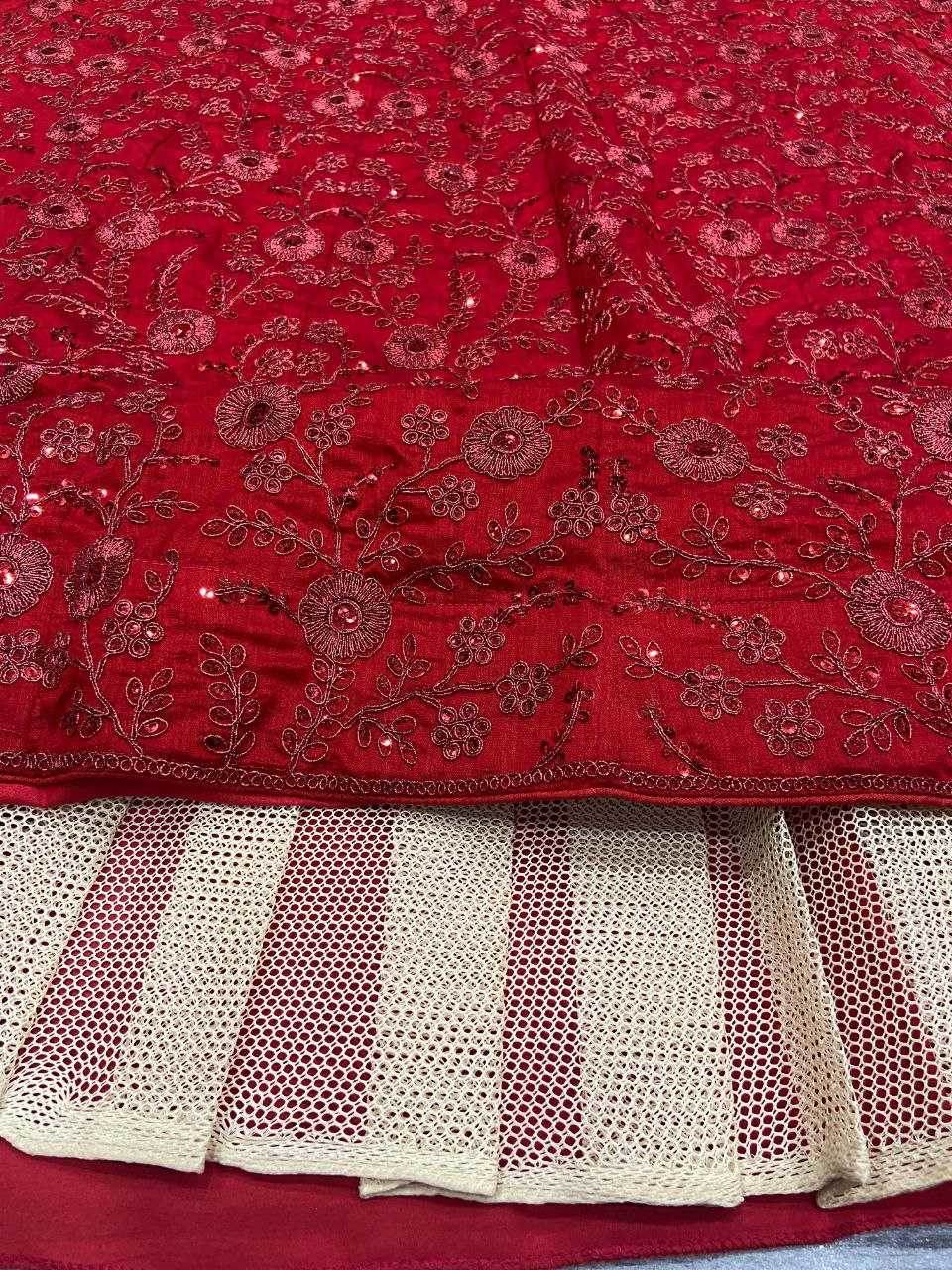Vichitra Silk Sequins Lehenga With Cancan - MYLUXURY LANE ENTERPRISE